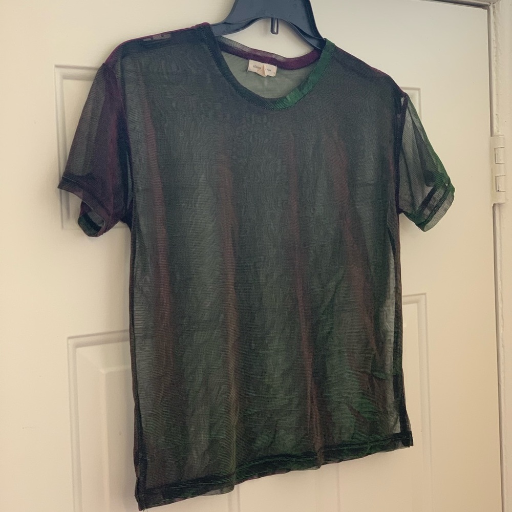 Mesh multi-color top